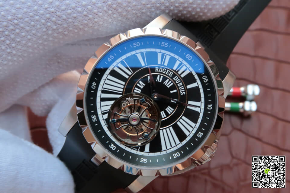 Replica Roger Dubuis Hommage Tourbillon 1:1 Best Edition JB Factory Rose Gold