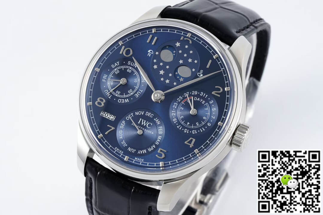 Replica IWC Portuguese Perpetual Calendar IW503401 1:1 Best Edition APS Factory Blue Dial