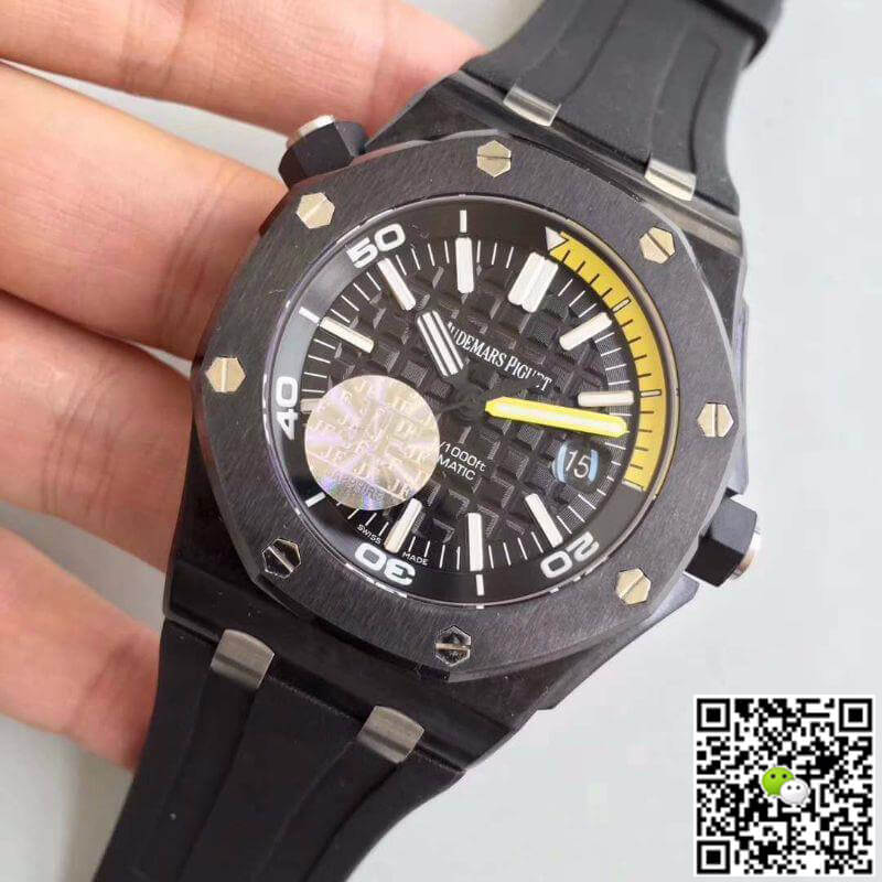 Replica Audemars P1g*et Royal Oak Offshore Diver 15706AU.OO.A002CA.01 JF Factory 1:1 Best Edition Swiss ETA3120 Black Dial
