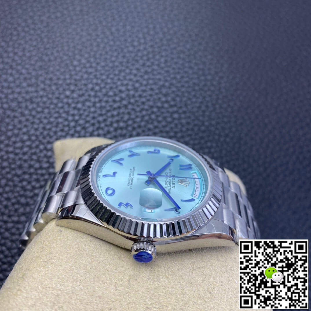 Replica R01ex Day Date 1:1 Best Edition BP Factory Middle East Custom Ice Blue Dial