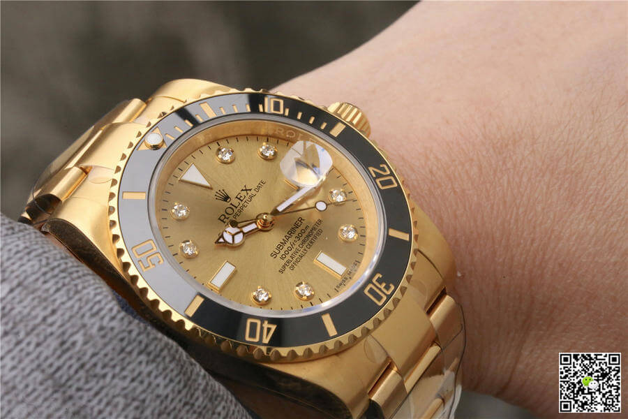 R01ex Submariner Replica 116618 1:1 Best Edition Noob Factory V7 Gild D1am0nd-Studded Dial