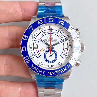 Replica R01ex Yacht-Master II 116680 JF Factory 1:1 Best Edition Swiss ETA7750 White Dial
