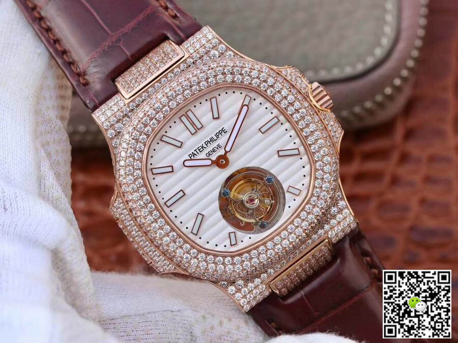 Pat*k Phi1i*pe Replica Nautilus Jumbo 5711 R8 Factory 1:1 Best Edition Swiss Tourbillon Rose Gold