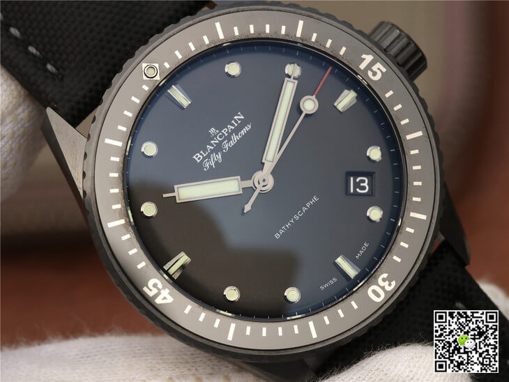 Replica Blancpain Fifty Fathoms Bathyscaphe 5000-0130-B52-B 1:1 Best Edition GF Factory Black Dial