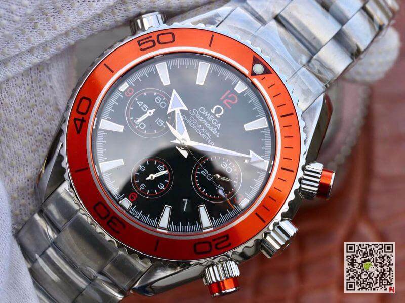 Replica 0me*ga Seamaster Planet Ocean 232.30.46.51.01.002 1:1 Best Edition Swiss ETA7750 Black Dial with orange marker