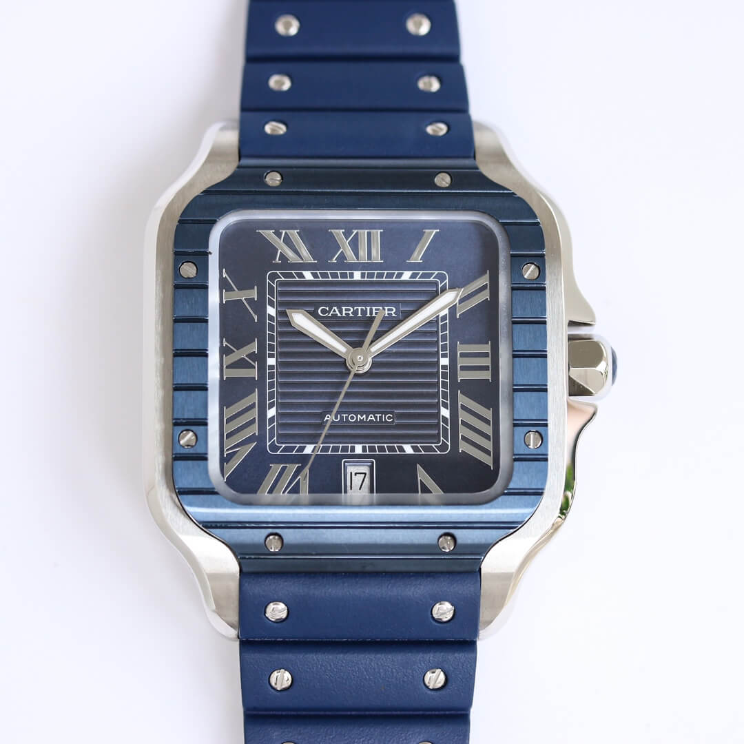 Ca*t1er Watch Rep Santos 1:1 Best Edition GF Factory Blue Dial