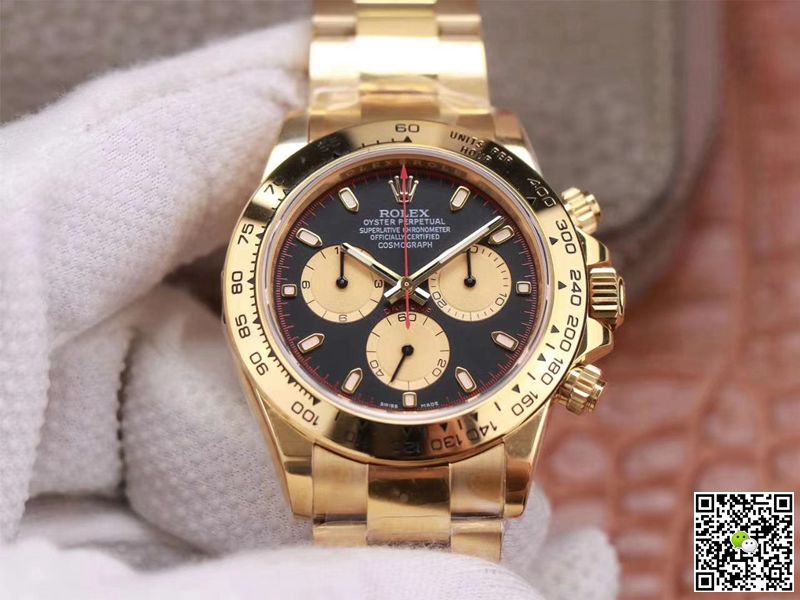 R01ex Daytona Replica M116508-0009 1:1 Best Edition Noob Factory Black Dial Swiss ETA4130