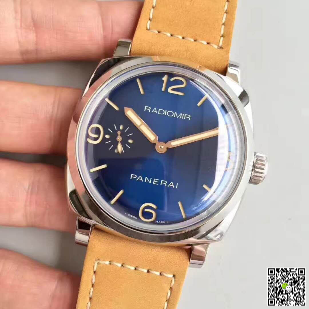 Pa*e*a1 Replica Radiomir 1940 PAM690 ZF Factory 1:1 Best Edition Swiss ETA P3000 S*perlumed Blue Dial