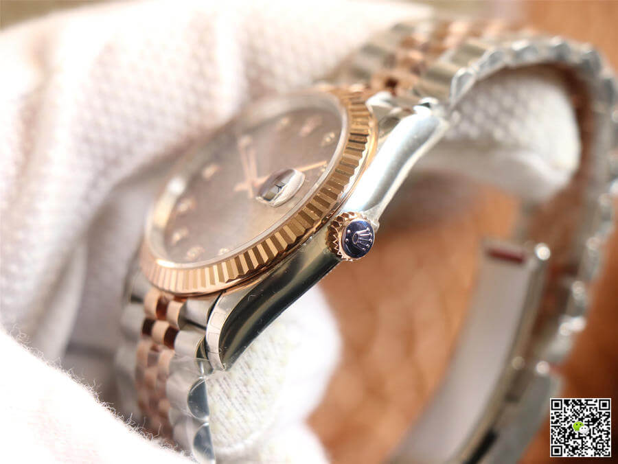Replica R01ex Datejust M126231-0025 1:1 Best Edition EW Factory Rose Gold Chocolate Color Dial