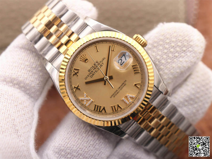 Replica R01ex Datejust 126233 1:1 Best Edition EW Factory Gold Dial