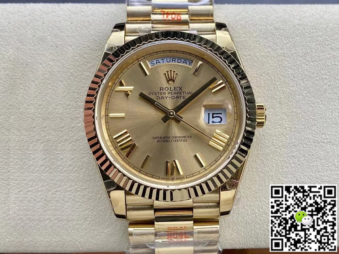 Replica R01ex Day Date M228238-0006 1:1 Best Edition GM Factory Gold Dial