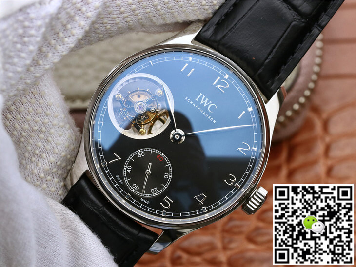 Replica IWC Portuguese Tourbillon 1:1 Best Edition ZF Factory Black Dial