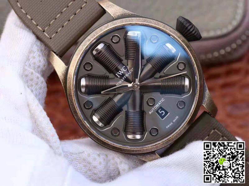 Replica IWC Schaffhausen Pilot Top Gun 1:1 Best Edition Swiss ETA A23J Bronze Nylon Strap