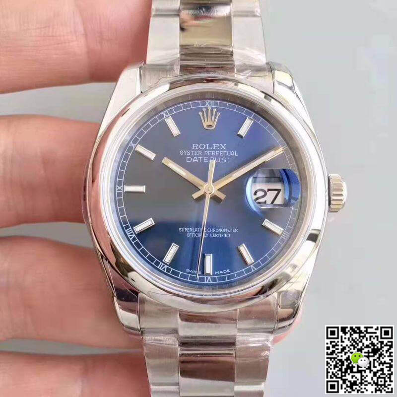 R01ex Dupe Datejust II 36mm 116200 Blue Dial 1:1 Best Edition Swiss ETA3135