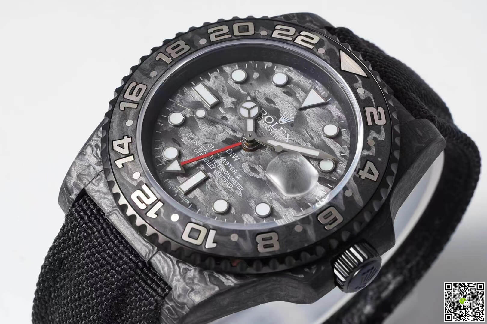Replica R01ex GMT-MASTER II Diw 1:1 Best Edition Carbon Fiber Black Fabric Strap