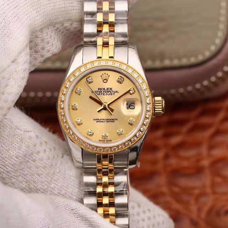 Replica R01ex Lady Datejust 28MM 1:1 Best Edition Swiss NH05 Movement Plating 18K Gold Dial