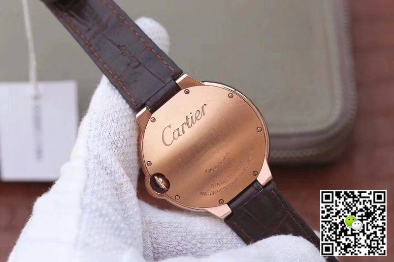 Replica Ballon Bleu De Ca*t1er 42 WGBB0017 V9 Factory 1:1 Best Edition Swiss ETA2824-2 Rosegold Wrapped Silver Dial