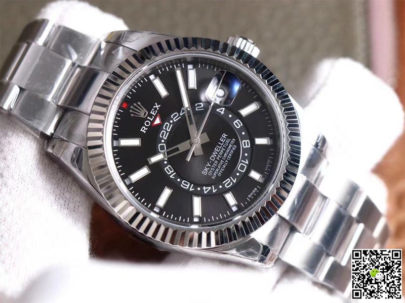 Replica R01ex Sky Dweller M326934-0005 1:1 Best Edition Noob Factory Black Dial Swiss ETA9001