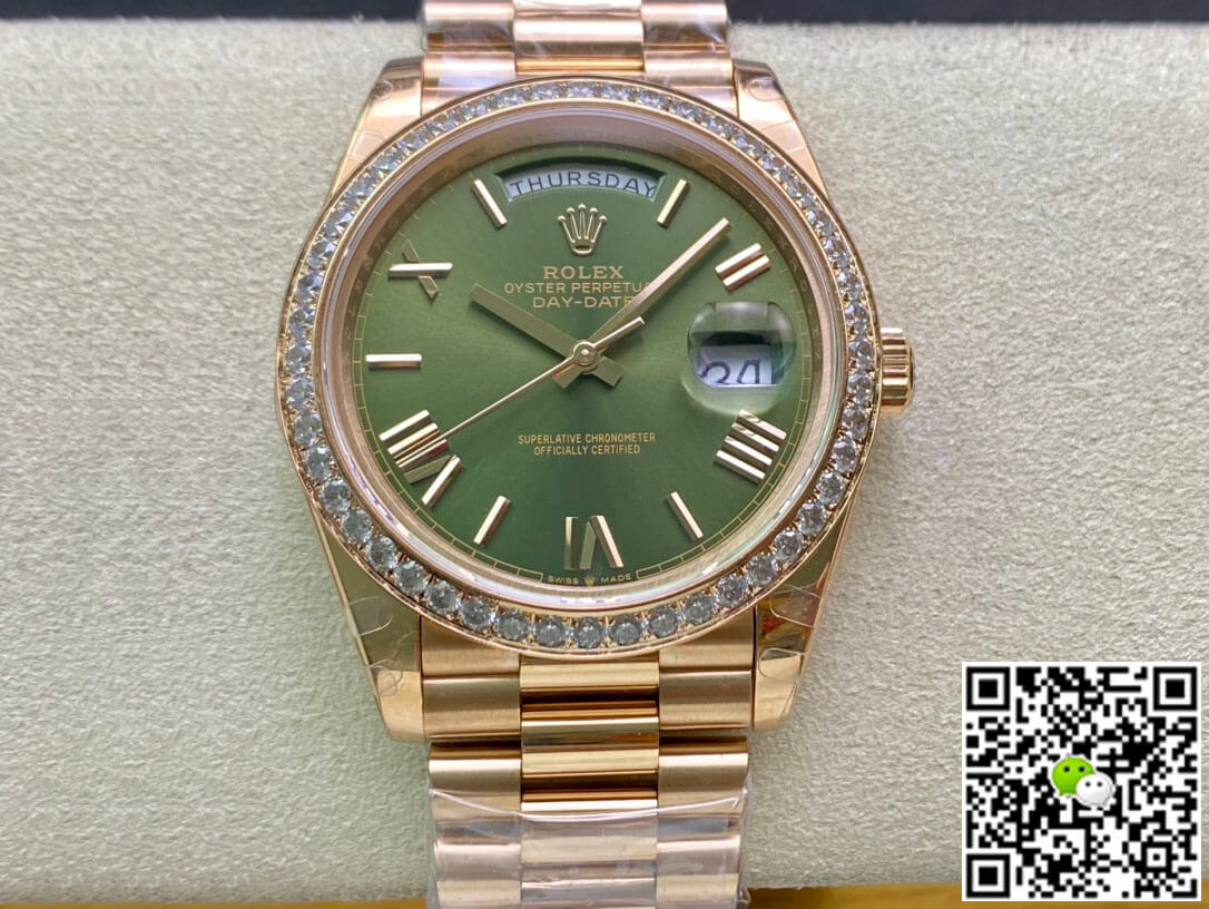 Replica R01ex Day Date M228345RBR-0011 1:1 Best Edition EW Factory Green Dial