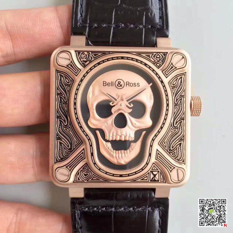 Replica Bell   Ross BR 01 1:1 Best Edition Swiss ETA9015 Rose Gold