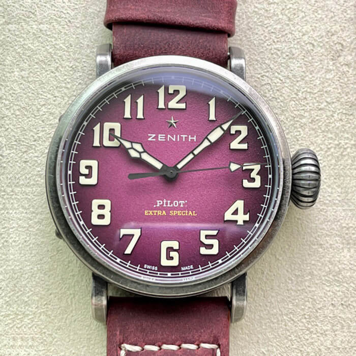 Replica Zenith Pilot 11.2430.679.21.C801 XF Factory 1:1 Best Edition Swiss ETA9015 Pink dial