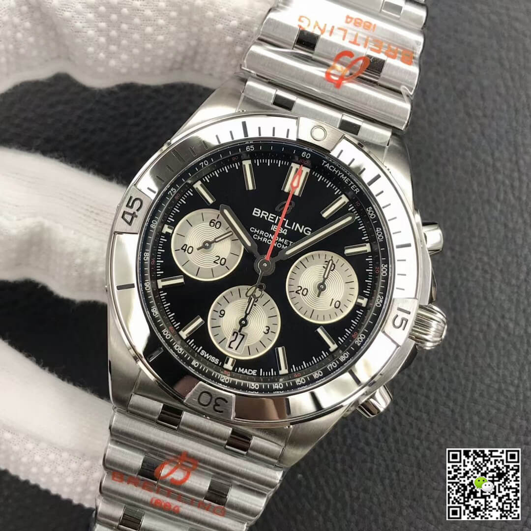 Replica Breitling Chronomat AB0134101B1A1 1:1 Best Edition GF Factory Stainless Steel Black Dial