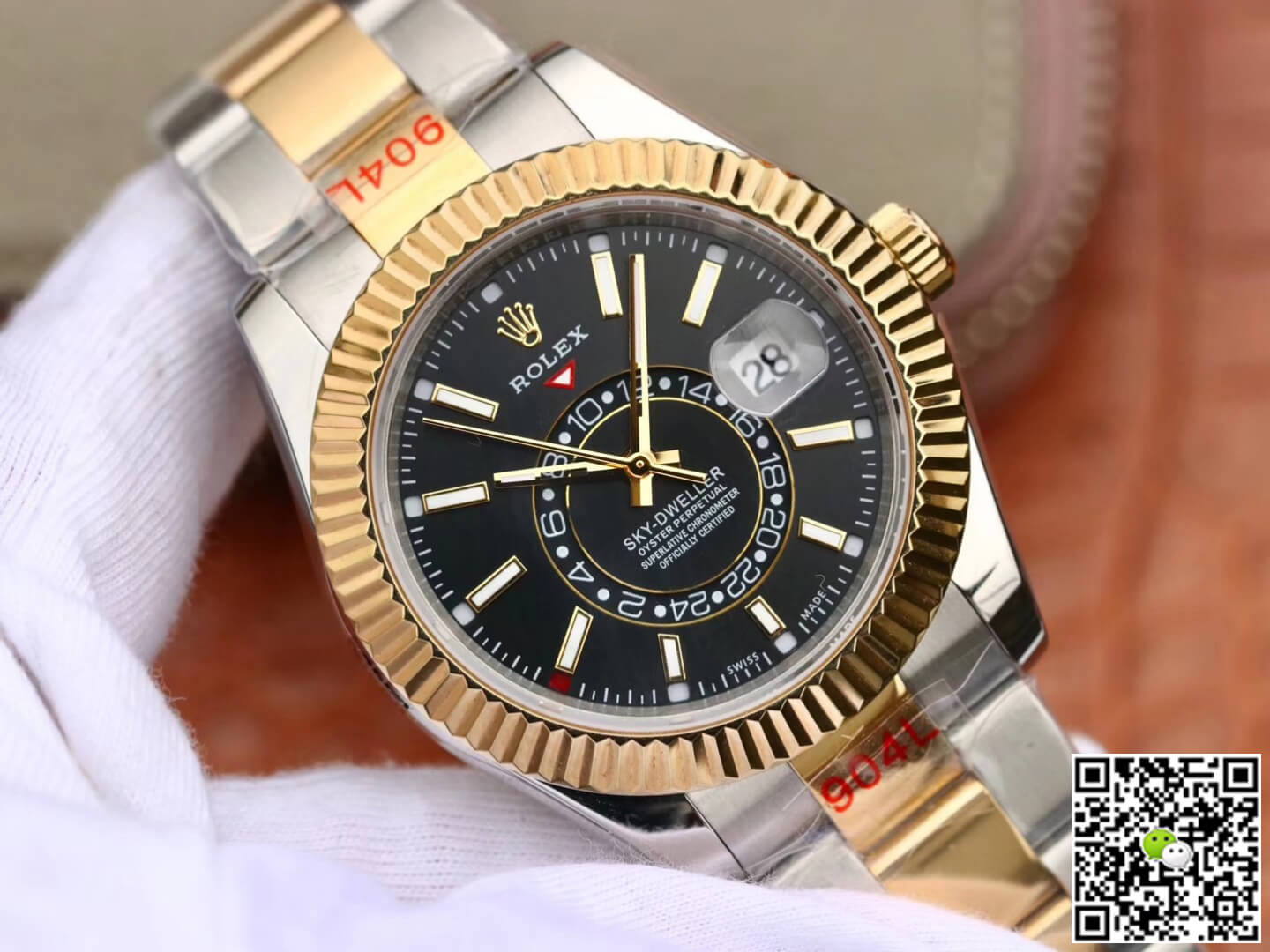 Replica R01ex Sky Dweller M326933-0002 1:1 Best Edition Noob Factory Black Dial