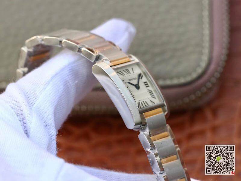 Ca*t1er Replica Tank Francaise Ladies Two Tone W51007Q4 1:1 Best Edition Swiss Quartz