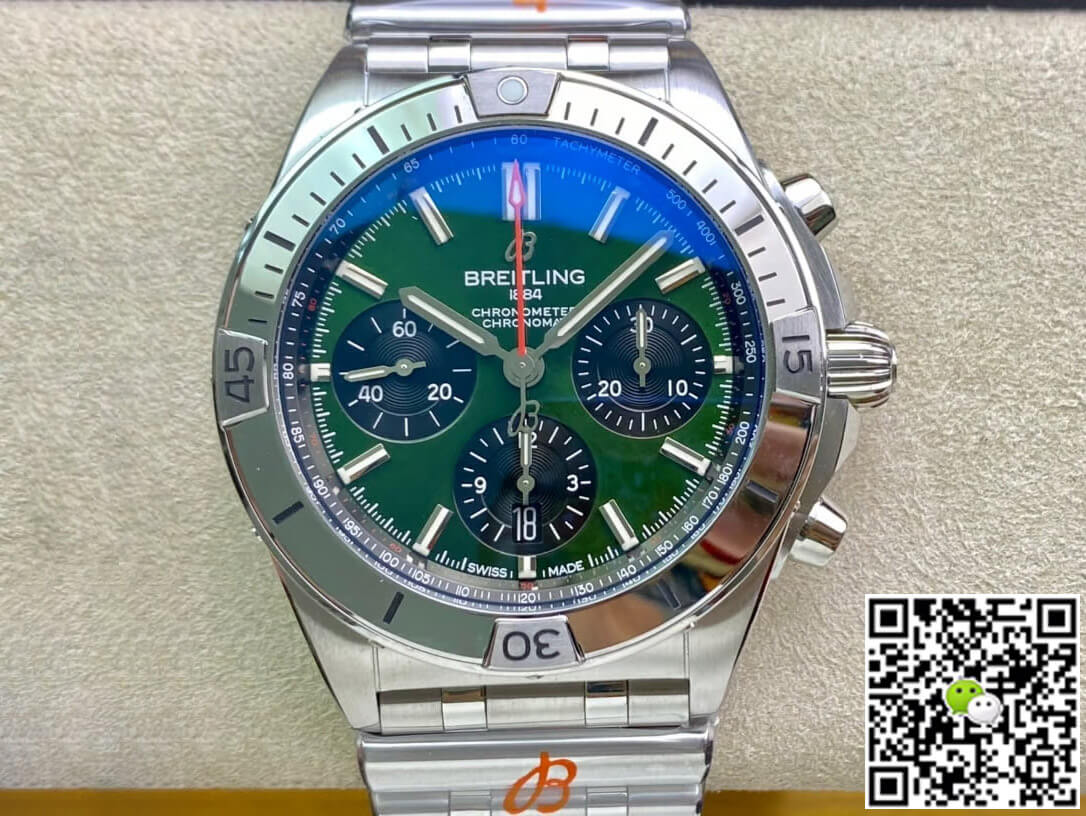Replica Breitling Chronomat AB01343A1L1A1 1:1 Best Edition GF Factory Green Dial