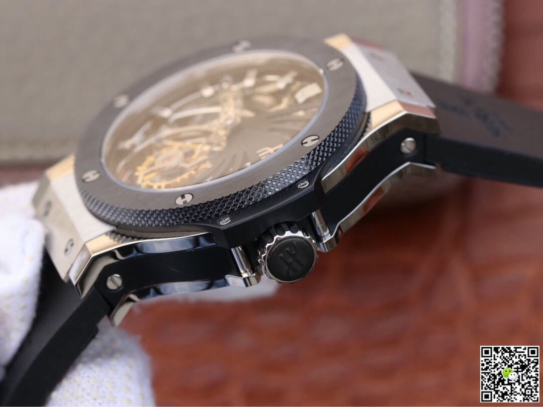 Replica Hublot Big Bang Hollow Tourbillon 1:1 Best Edition Ceramic Bezel Skeleton Dial