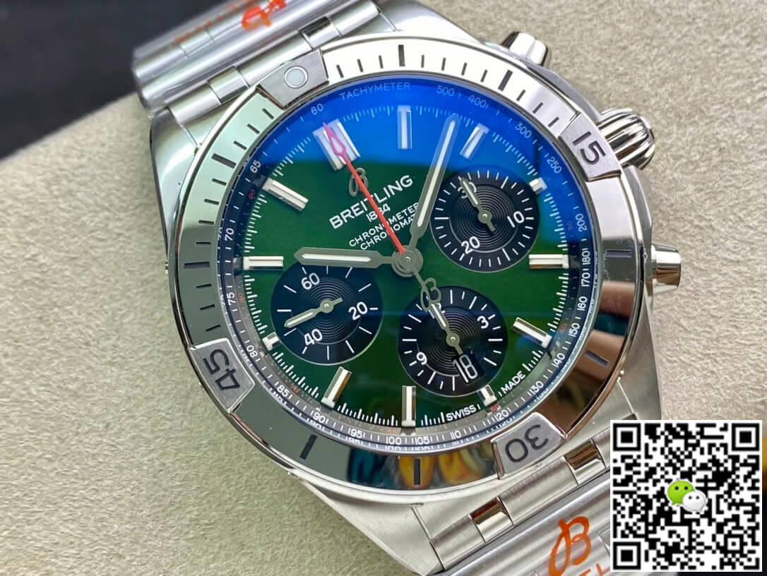 Replica Breitling Chronomat AB01343A1L1A1 1:1 Best Edition GF Factory Green Dial