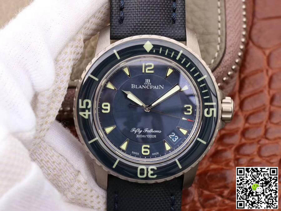 Replica Blancpain Fifty Fathoms 5015-12B40-O52A ZF Factory 1:1 Best Edition Swiss ETA2836-2 Black Sail-canvas Strap