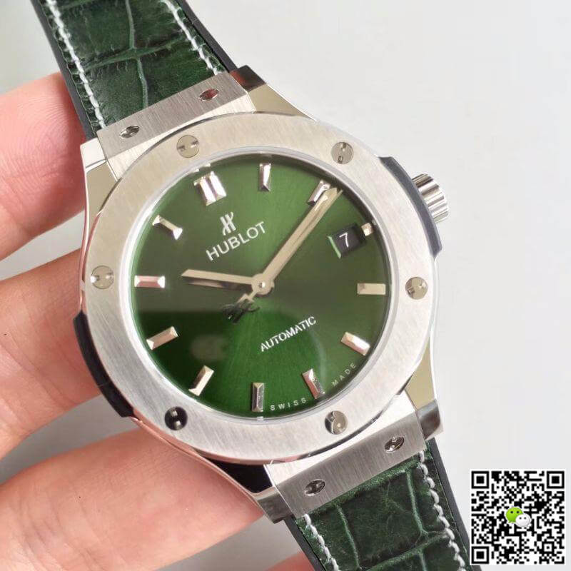 Replica Hublot Classic Fusion 511.NX.8970.LR JJ Factory Mechanical Watches 1:1 Best Edition Swiss ETA2892 Green Dial