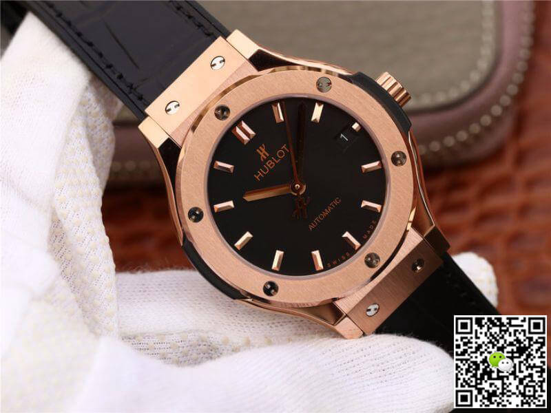 Replica Hublot Classic Fusion 511.OX.1181.LR JJ Factory Mechanical Watches 1:1 Best Edition Swiss ETA2892 Black Dial