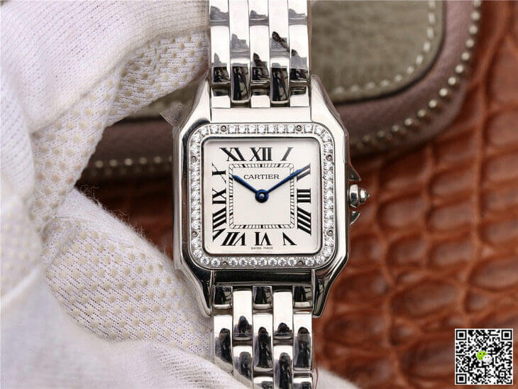 Replica Panthere De Ca*t1er W4PN0008 1:1 Best Edition GF Factory D1am0nd Silver Dial