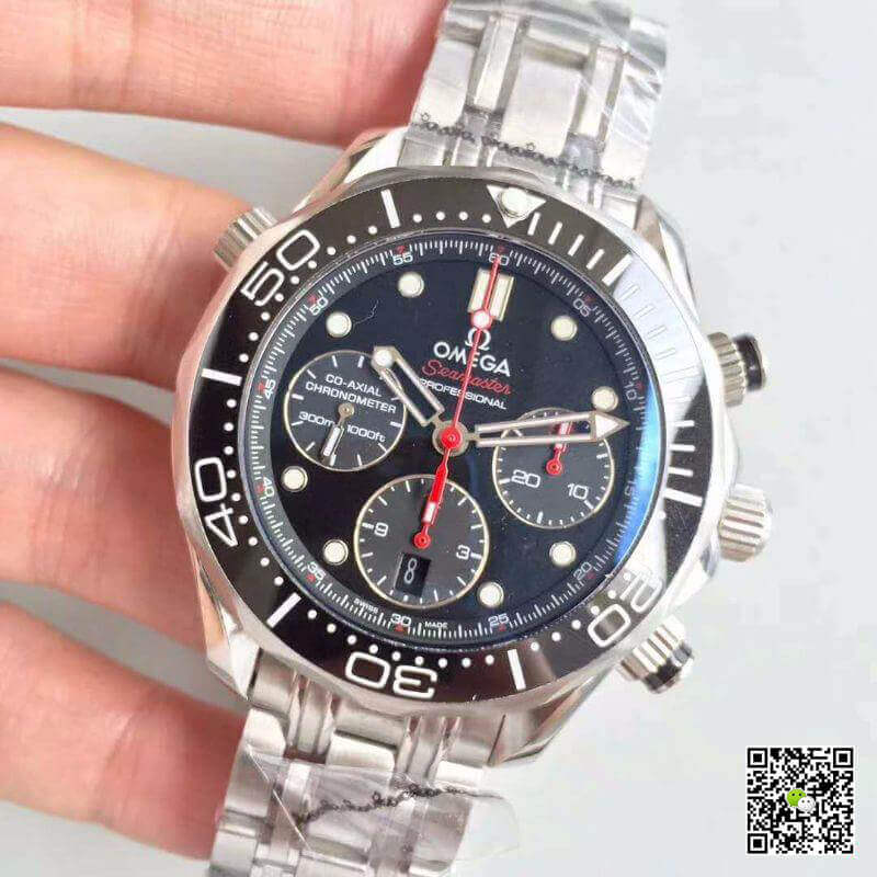 Replica 0me*ga Seamaster Diver 300M Chronograph 212.30.44.50.01.001 Mechanical Watches 1:1 Best Edition Swiss ETA7753 Black Dial