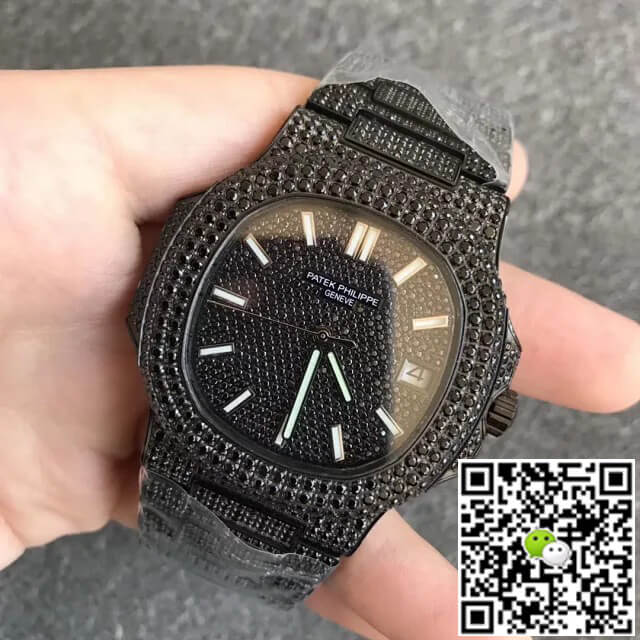 Replica Pat*k Phi1i*pe Nautilus 5719/10G-010 1:1 Best Edition PPF Factory Full D1am0nd Black Dial