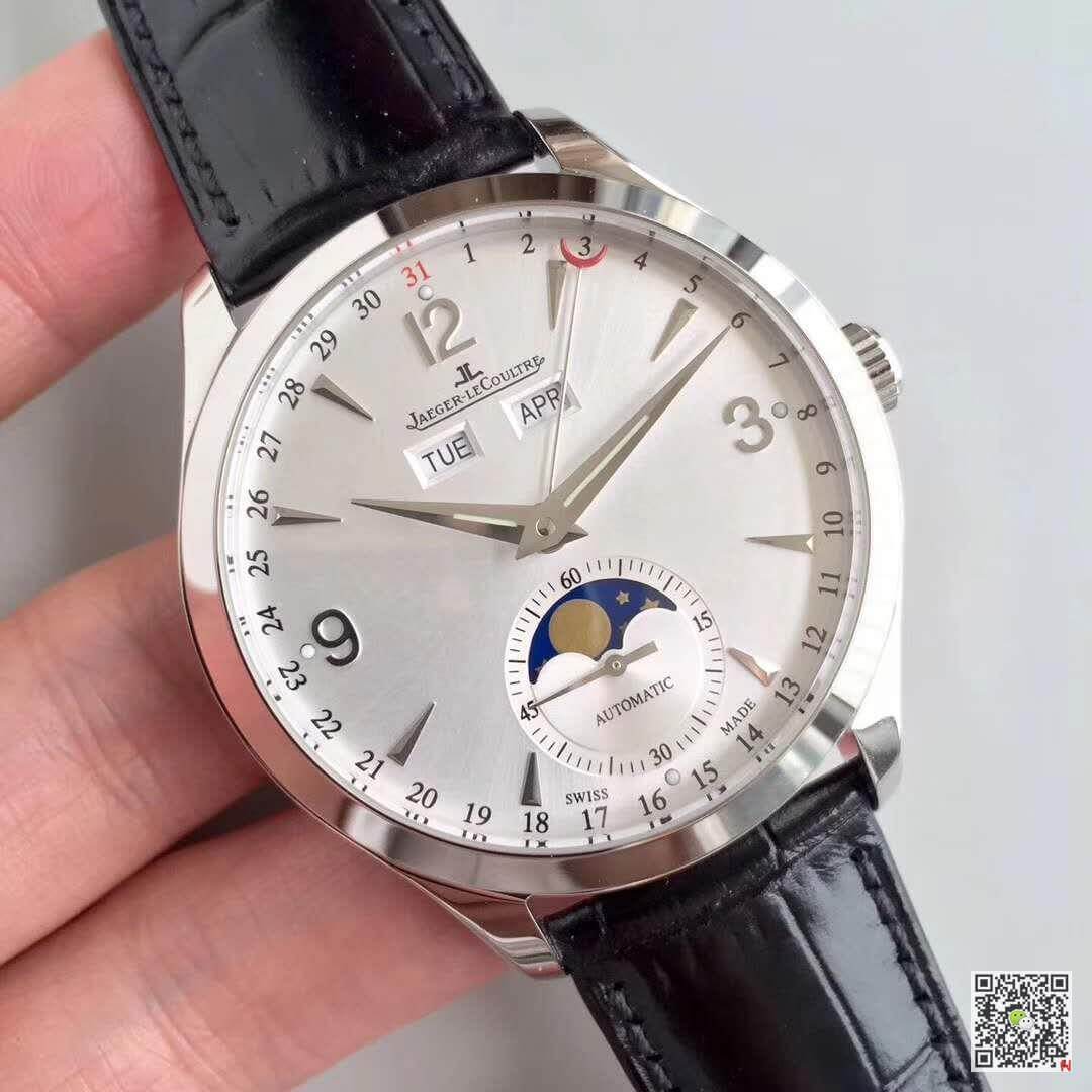 Replica Jaeger-LeCoultre Master Calendar 1558420 OM Factory Men Watches 1:1 Best Edition Swiss ETA866 Silver Dial