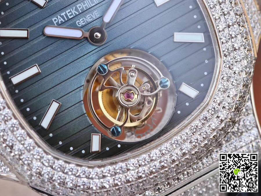 Pat*k Phi1i*pe Replica Nautilus Jumbo 5711 R8 Factory 1:1 Best Edition Swiss Tourbillon Blue Dial
