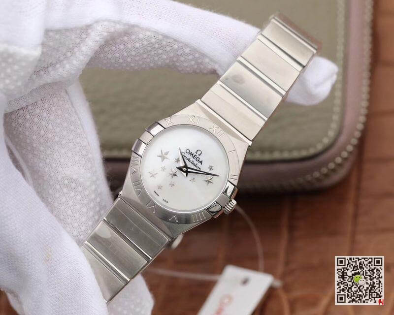 Replica 0me*ga Constellation Quartz Ladies 27mm TW Factory 1:1 Best Edition Swiss Eta Quartz 1376 White Dial