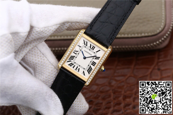 Ca*t1er Replica Tank Ladies 1:1 Best Edition K11 Factory Yellow Gold D1am0nd