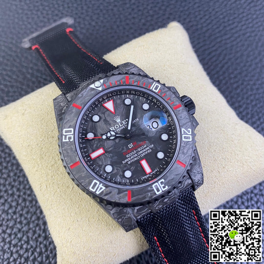 Replica R01ex Submariner 1:1 Best Edition VS Factory DIW Carbon Fiber Nylon Velcro Strap