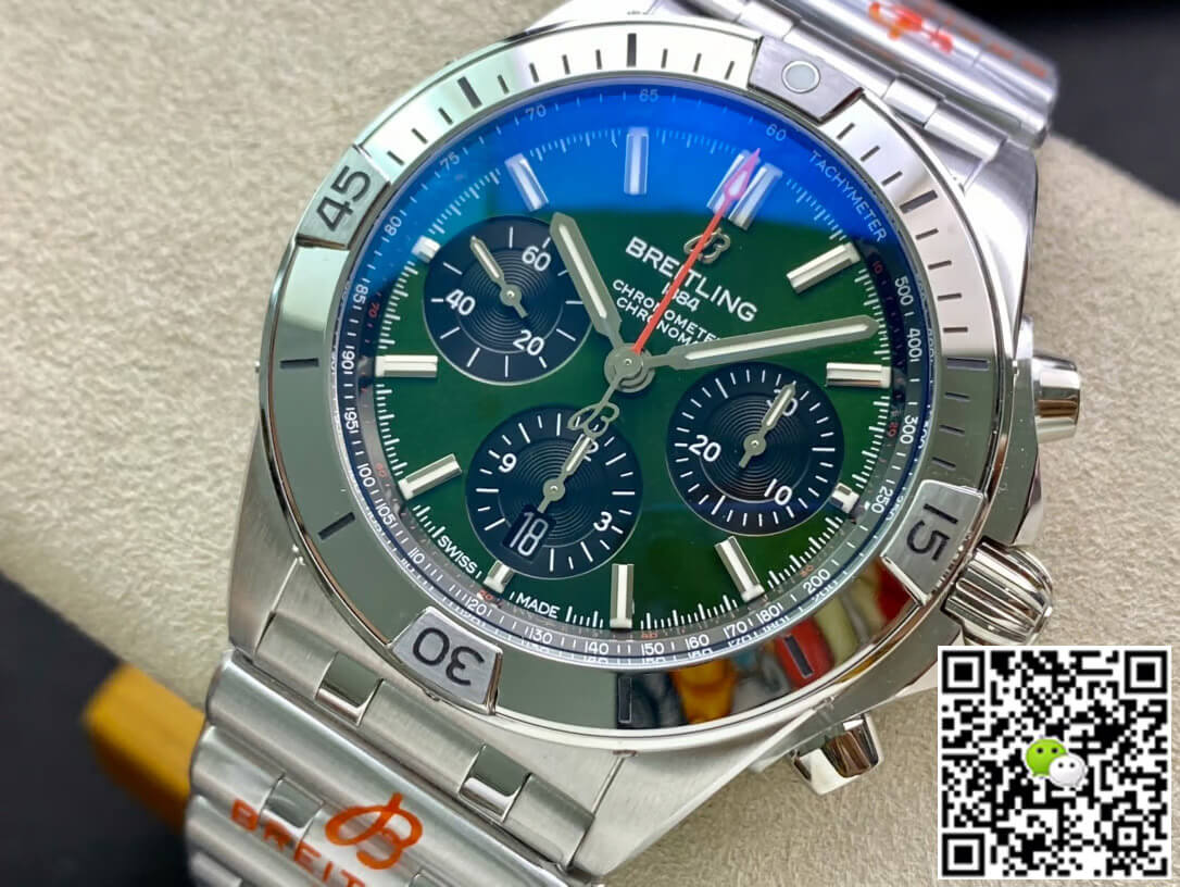 Replica Breitling Chronomat AB01343A1L1A1 1:1 Best Edition GF Factory Green Dial