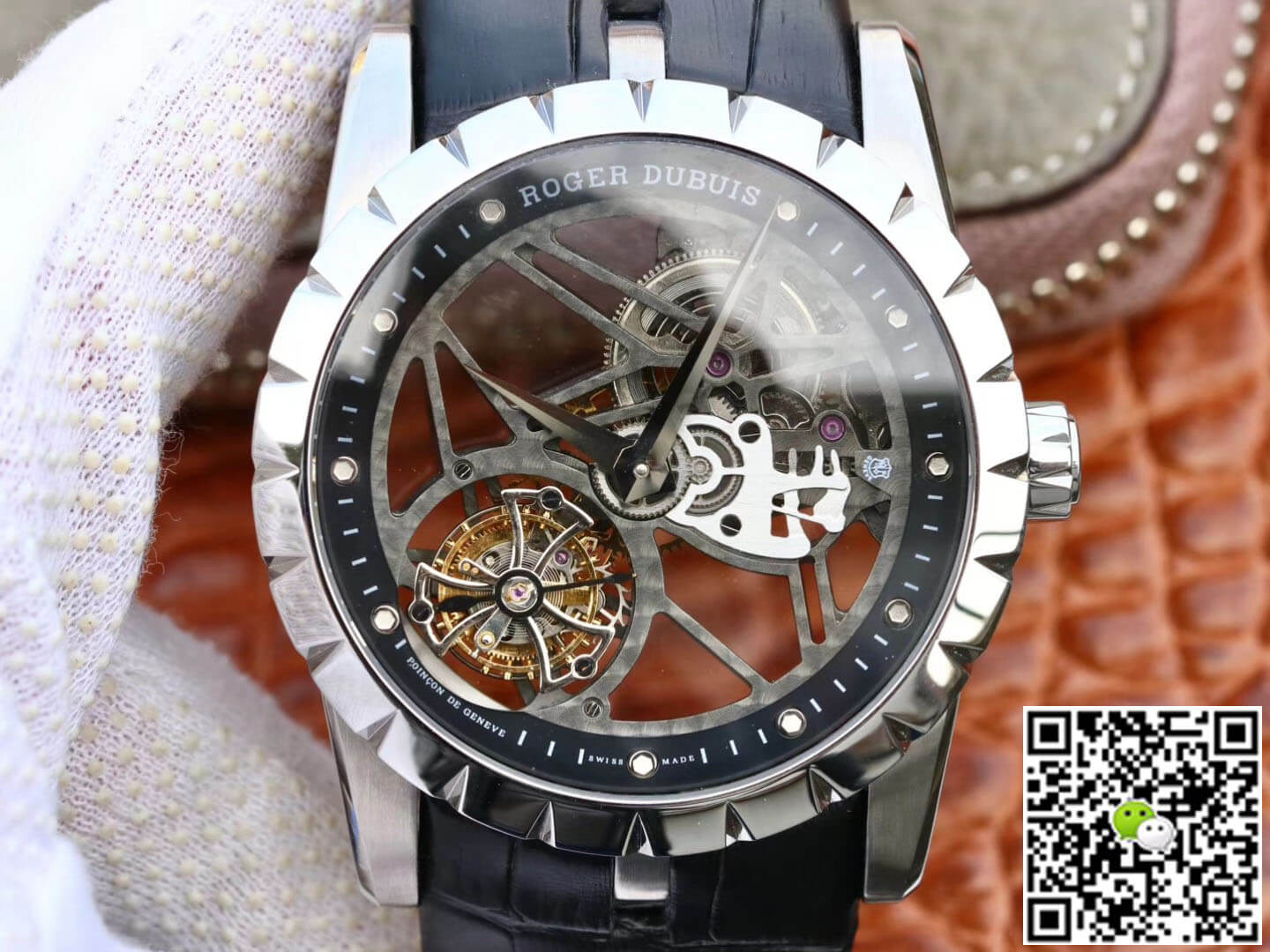 Replica Roger Dubuis Excalibur RDDBEX0393 1:1 Best Edition JB Factory Tourbillon Skeleton Dial