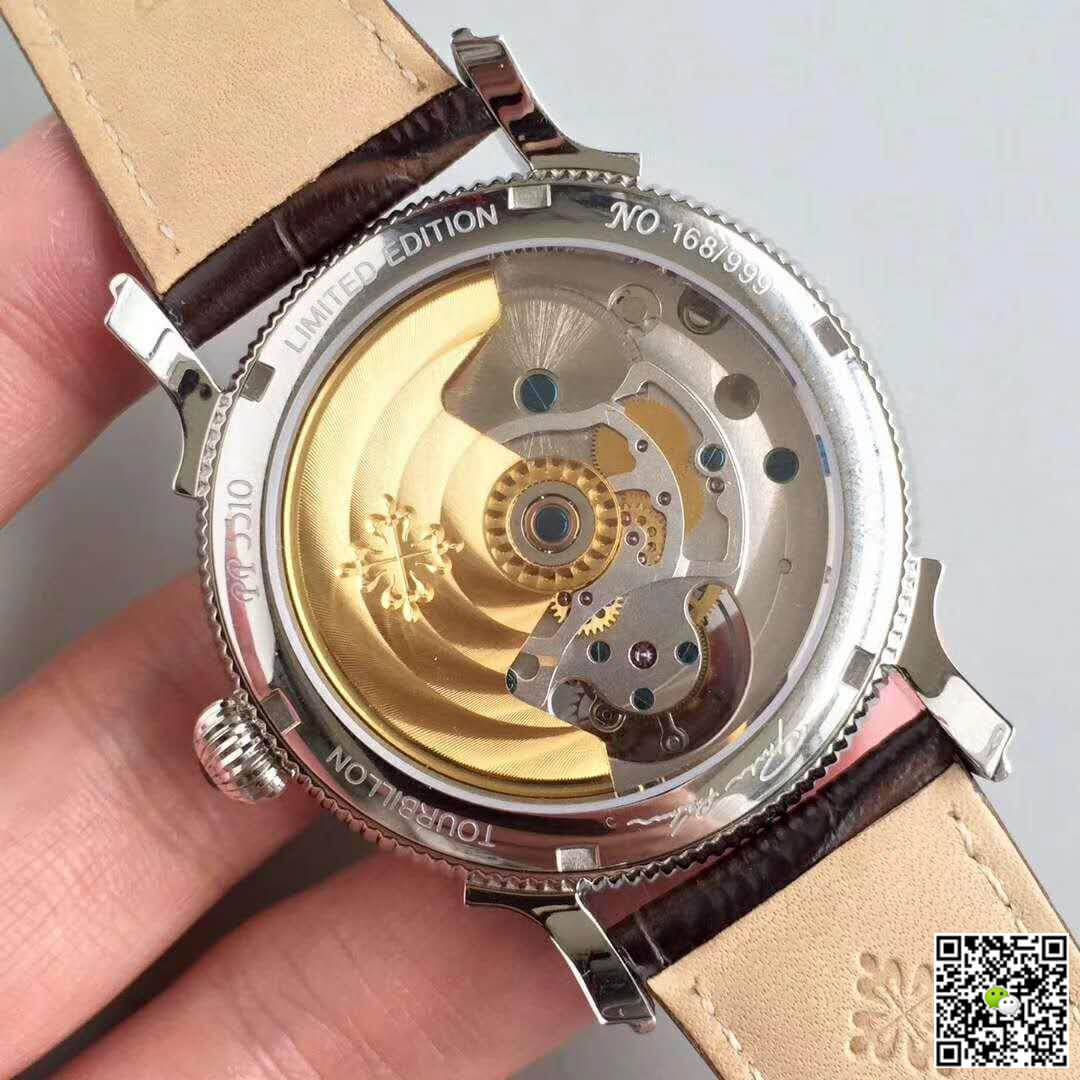 Pat*k Phi1i*pe Replica Tourbillon Moonphase 1:1 Best Edition Swiss Tourbillon Black Dial