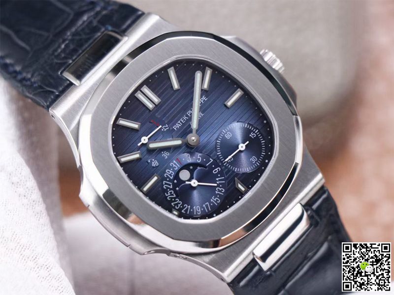 Replica Pat*k Phi1i*pe Nautilus 5712/1A-001 1:1 Best Edition PF Factory Blue Dial Leather Strap Swiss Movement