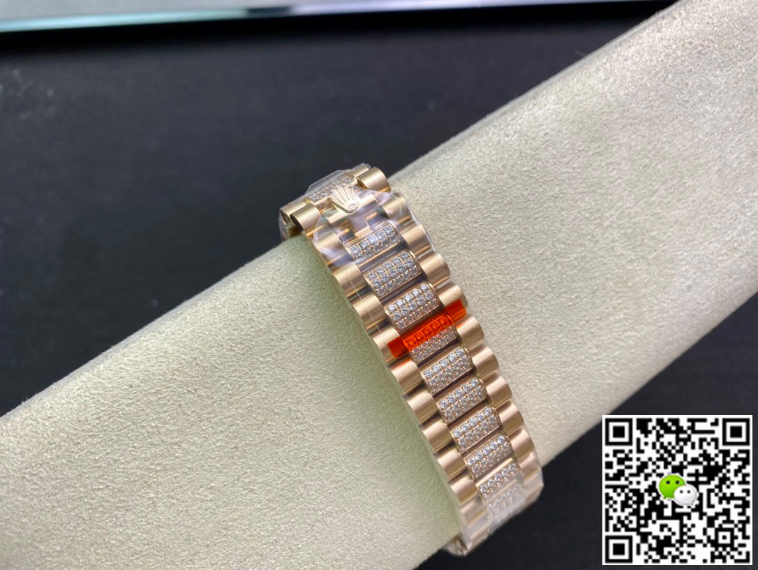 Replica R01ex Day Date M128345RBR-0020 1:1 Best Edition EW Factory Rose Gold Dial