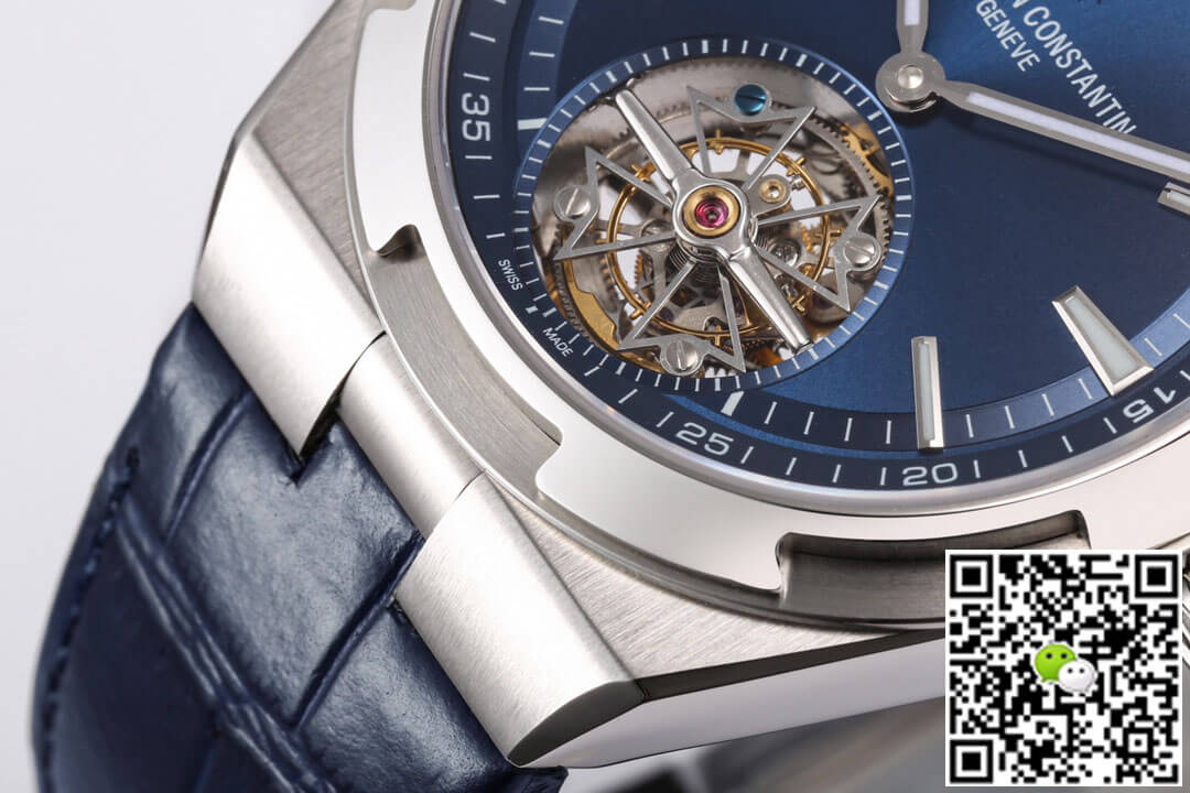 Replica Vacheron C0nstan1n Overseas Tourbillon 6000V/110A-B544 1:1 Best Edition BBR Factory Leather Strap