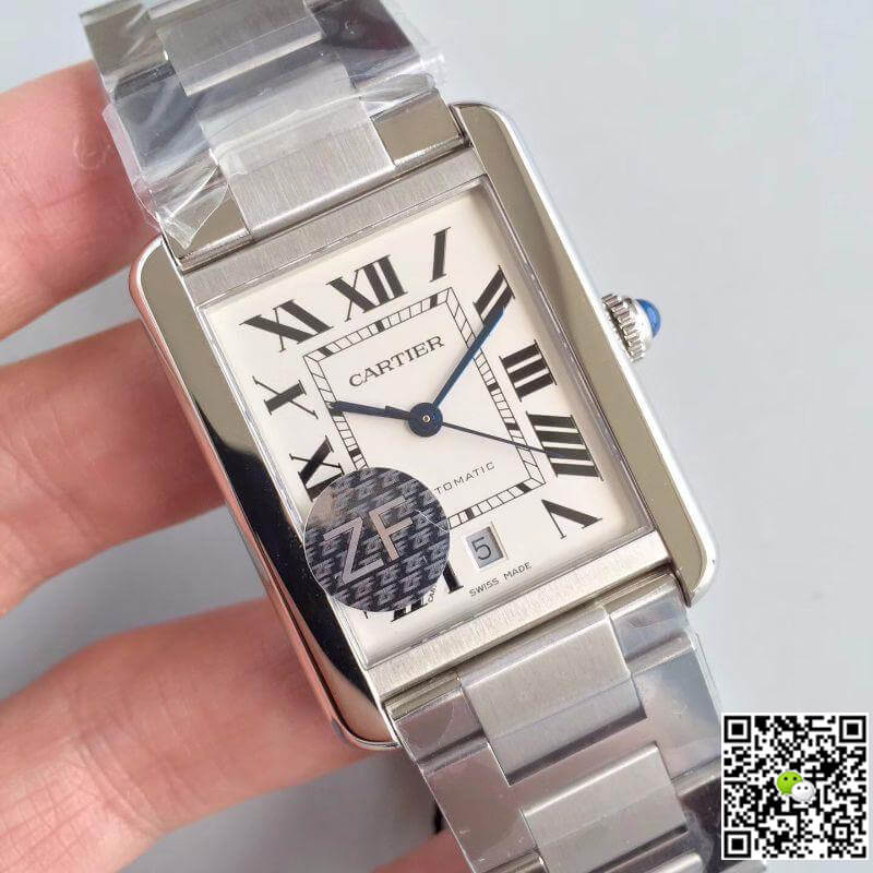 Ca*t1er Replica Tank Solo W5200028 ZF Factory 1:1 Best Edition Swiss ETA9015 White Dial