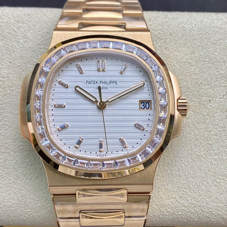 Replica Pat*k Phi1i*pe Nautilus 1:1 Best Edition PPF Factory Rose Gold With D1am0nds